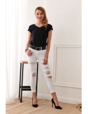 White jeans with holes 3880 - Online store - Boutique